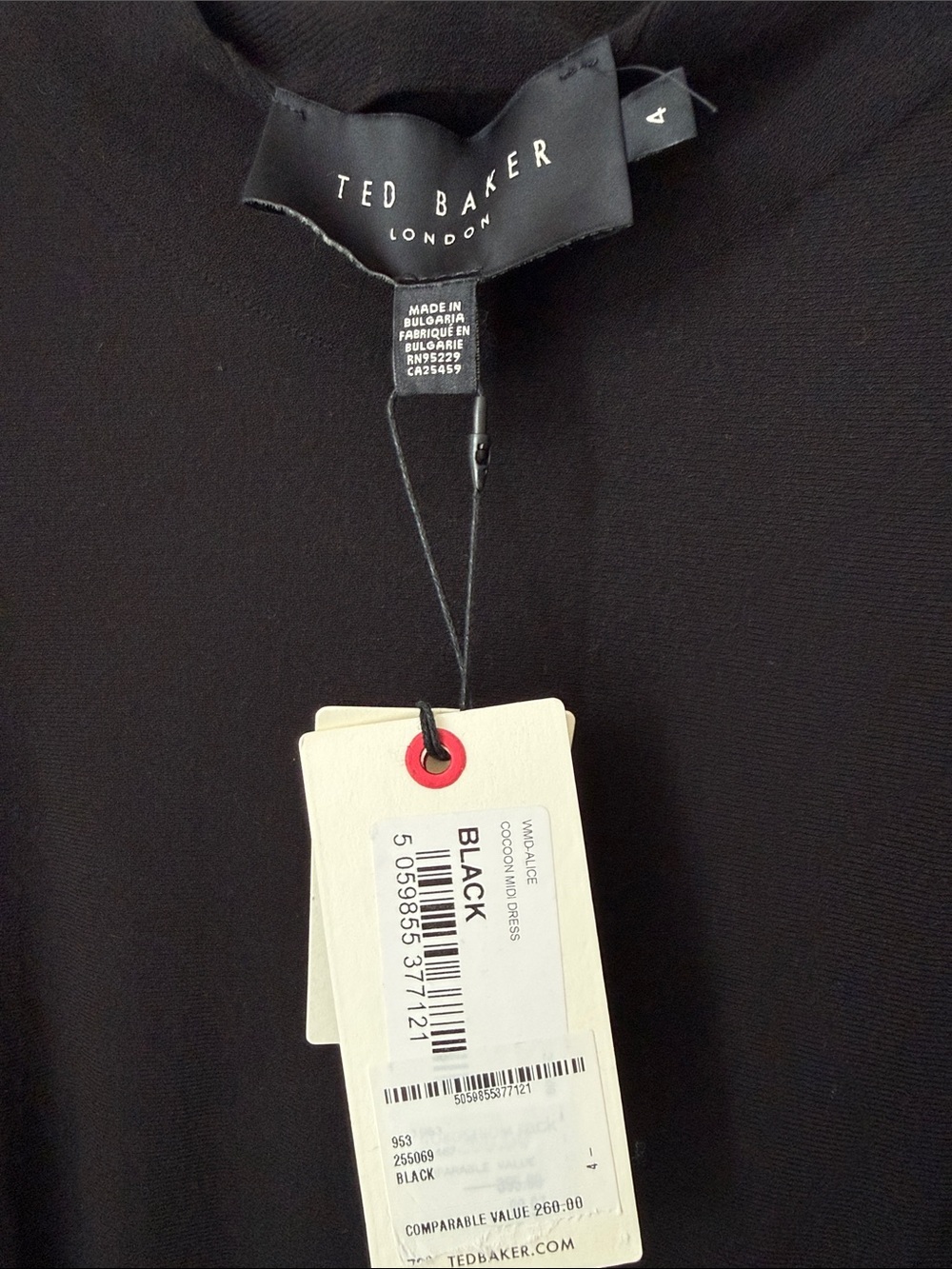 TED BAKER LONDON Alice Long Sleeve Cocoon Knit Dress Size 4 NWT - Picture 4 of 11